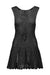 Blanca Lace-Up Decollete Hand-Crochet Dress in Black