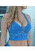 Bileya Hand-Crochet Halter Top in Blue