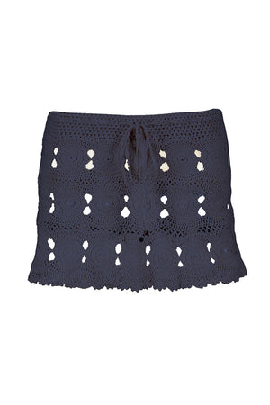 Coliumo Hand-Crochet Skirt in Navy