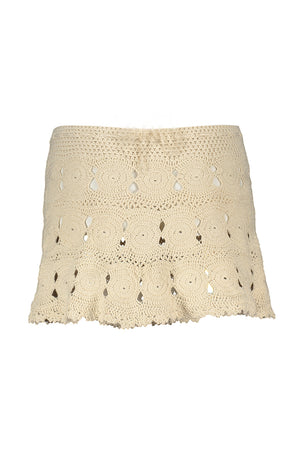 Coliumo Hand-Crochet Skirt in Cream