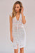 Elena Button-Down Hand-Crochet Dress in White