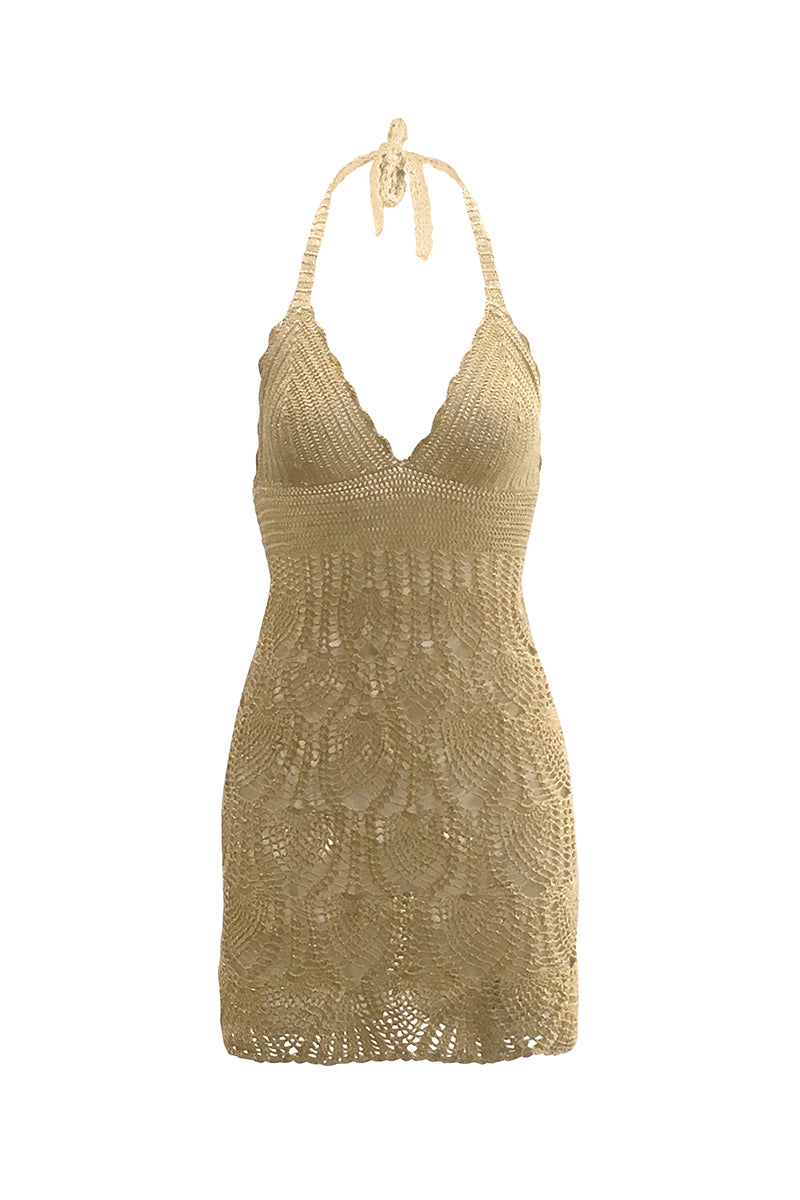 Ovahe Hand-Crochet Dress in Sand Ovahe Hand-Crochet Dress in Sand