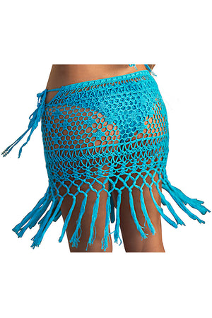 Tirua Fringe Side-Tie Hand Crochet Skirt