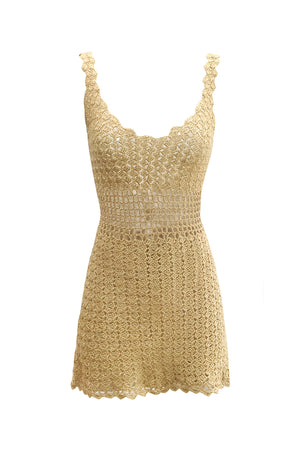 Sirena V-Neck Hand-Crochet Dress