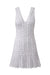 Diamond V-Neck Hand-Crochet Dress in White